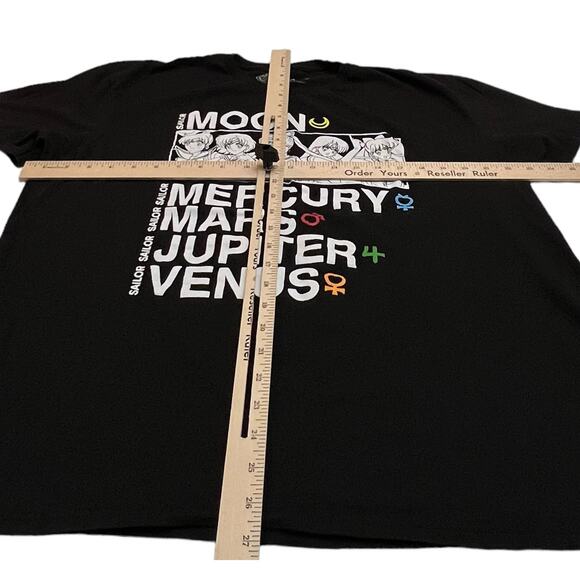 Sailor Moon Anime T-Shirt XL Black Mercury Mars Jupiter Venus Graphic Tee Toei - Picture 7 of 7